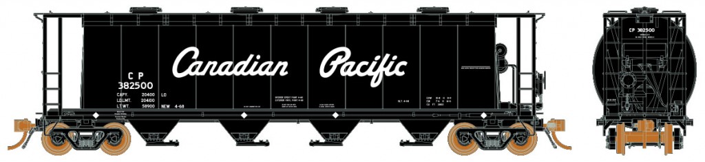 3800 CF Covered Hopper - Black w/Script CP 382589