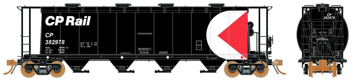 3800 CF Covered Hopper - Large Multimark CP 382890