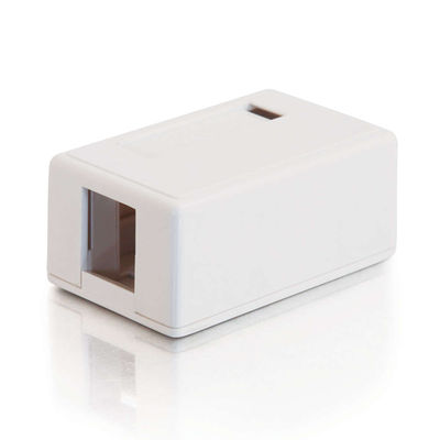 1-Port Keystone Jack Surface Mount Box - White - Click Image to Close