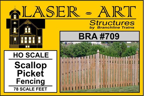 HO 3.5' Scallop Picket Fence - 78 Scale Feet - Click Image to Close